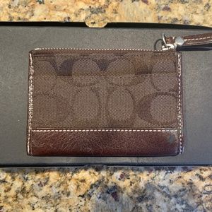 Small Brown Signature Coach Coin Purse